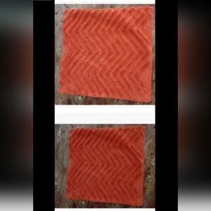 DKNY Textured Chevron Chenille Soft Orange Pillow Shams /Cover